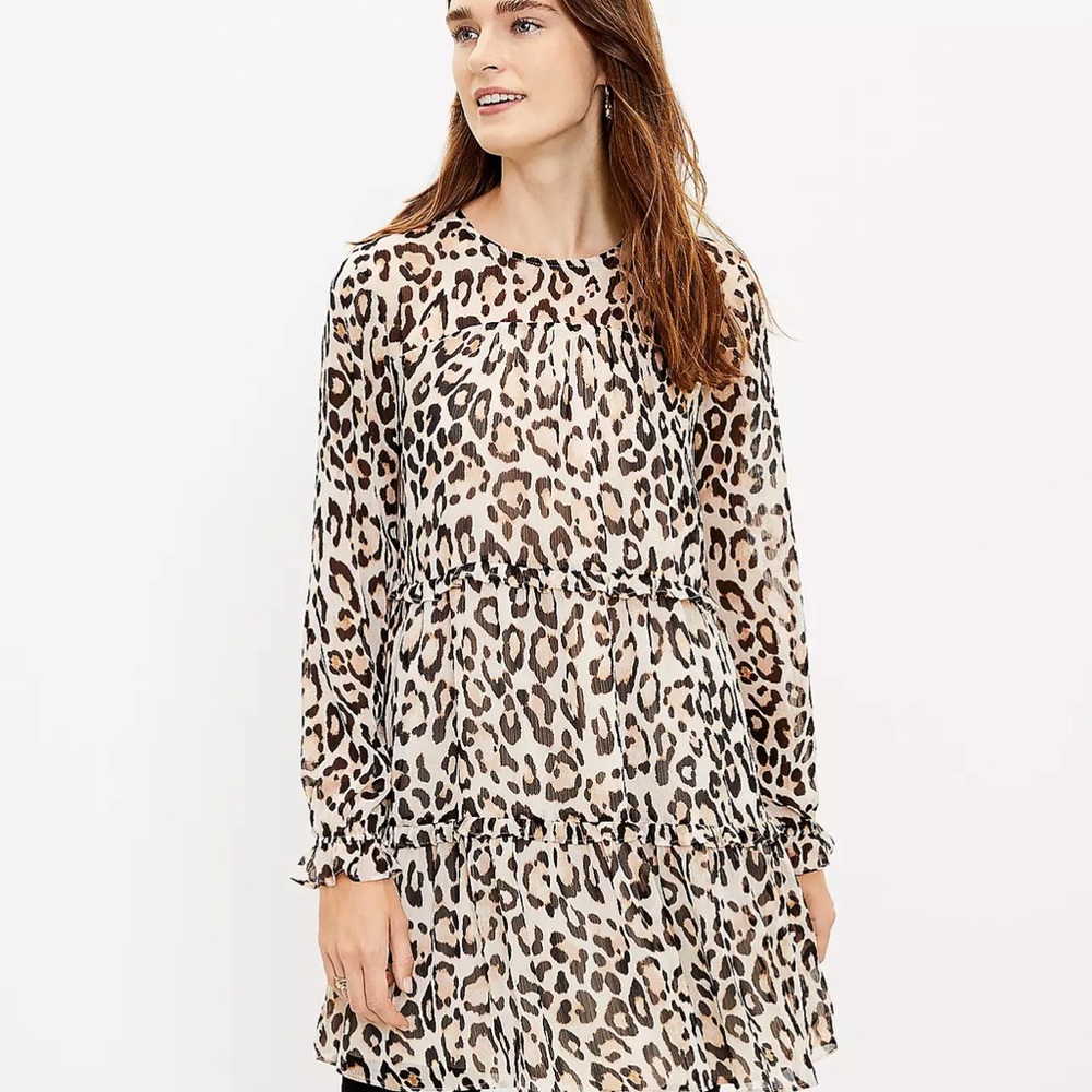 NWT Leopard Print Dress Loft L